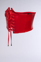 CINCHED UP UNDERBUST CORSET BELT IN RED