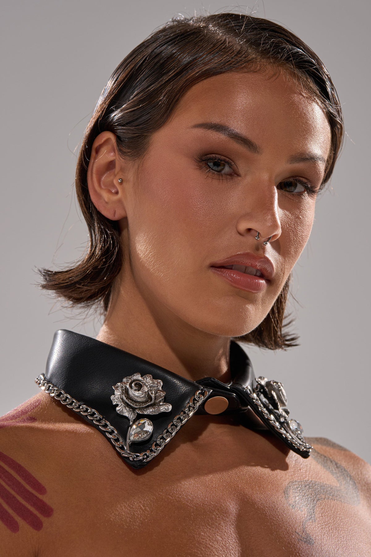 GRACEY PU COLLAR NECKLACE