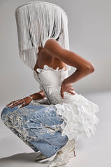 SUPERNOVA FRINGE BRIM HAT IN WHITE