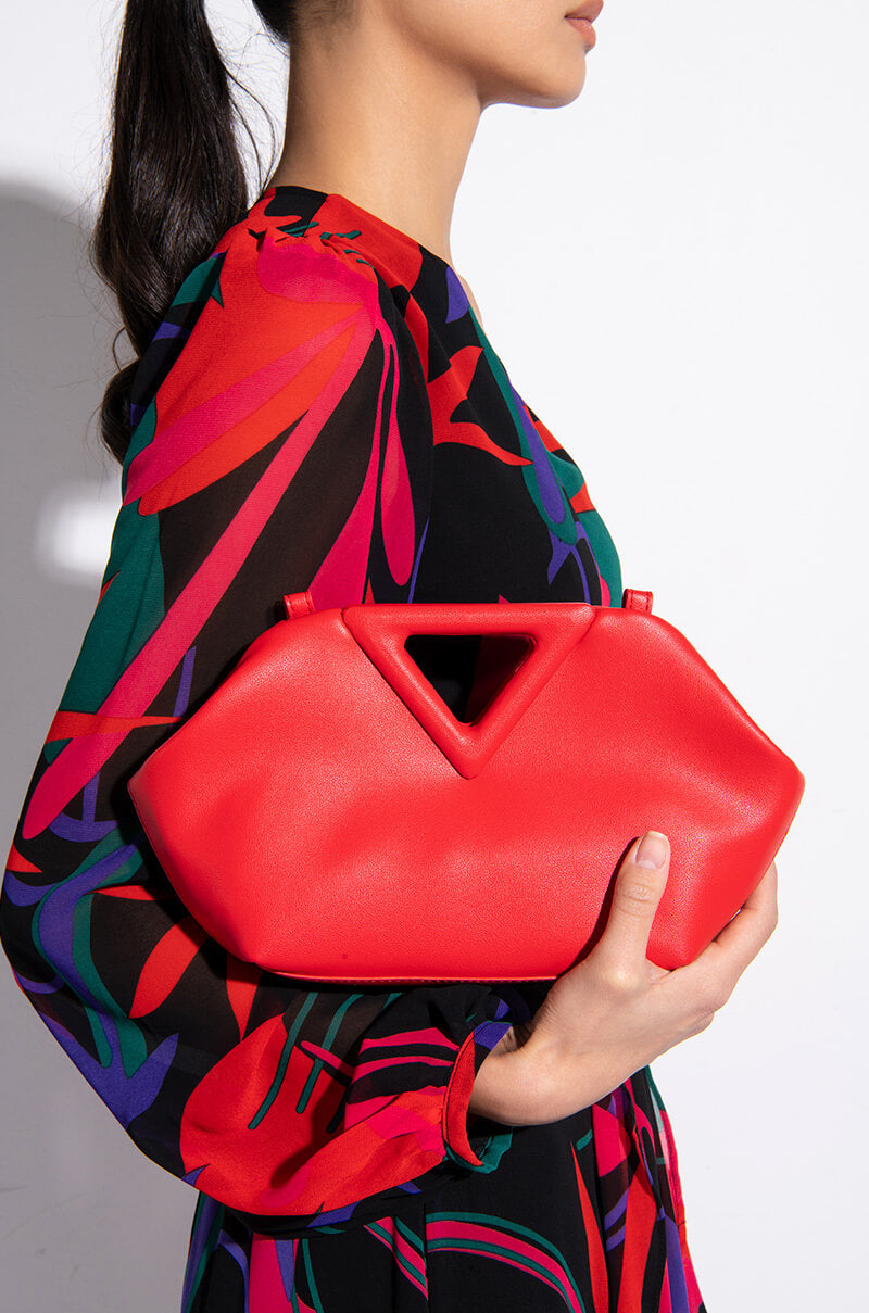 FELICITY TRIANGLE RED POUCH BAG