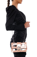 CLEAR NUDE EMBELLISHED PURSE