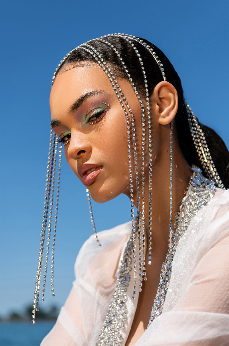 FIERCE AS FUCK RHINESTONE DRIP HEADBAND