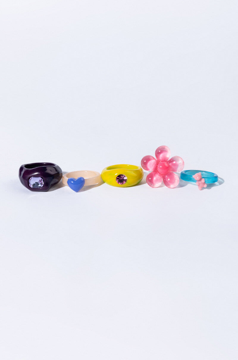 FLOWER POWER CANDYLAND RING SET