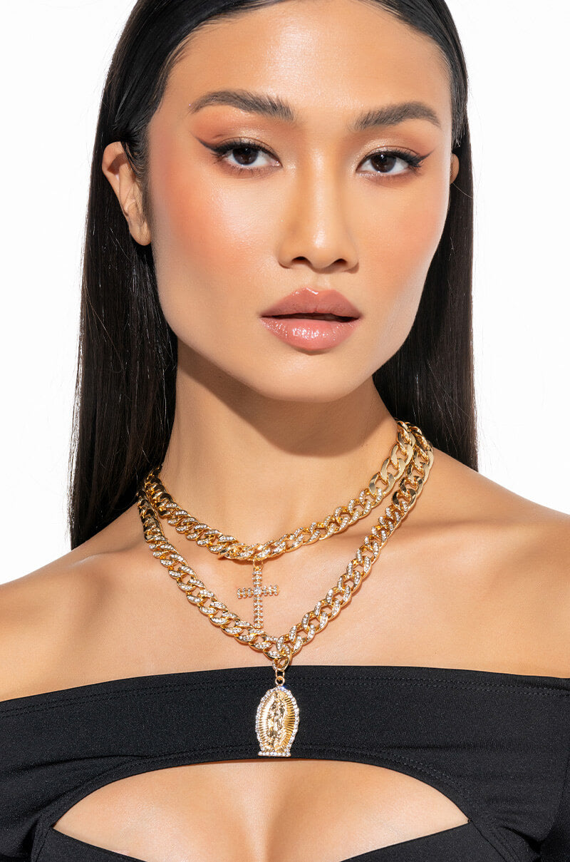 GIVING OFF GOOD VIBES CHAIN NECKLACE SET