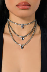 HER ROYAL HIGHNESS LAYERED RHINESTONE NECKLACE