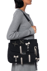 HOUDINI EMBELLISHED DENIM PURSE