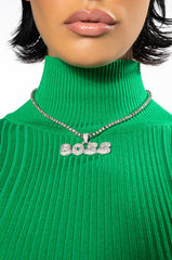 I'M A BOSS BISH ICY NECKLACE
