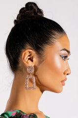 JACINTA ROSE GOLD CRUSHED DANGLE EARRINGS