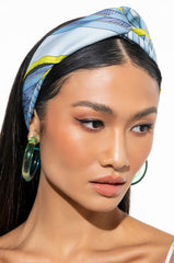 KNIGHTED BLUE SILK SCARF