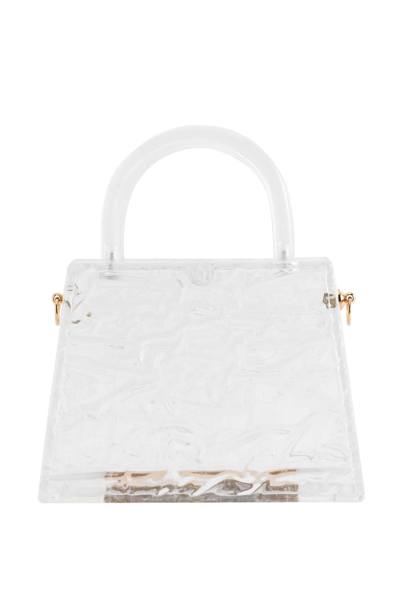 LA PETITE ACRYLIC TOP HANDLE PURSE