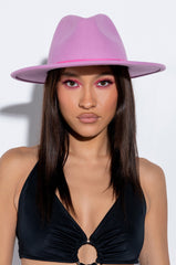 LOVE AFFAIR PINK WOOL BRIM HAT