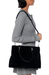 LOVE ON THE BRAIN FAUX FUR TOTE