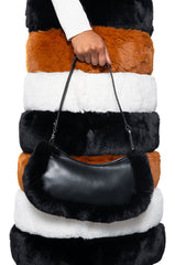 LOVE YOU LONG TIME FUR TRIM PURSE