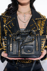 LUCIFER MOTO STUDDED PURSE