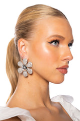 MARDIE BLING OVERSIZED FLOWER STUD