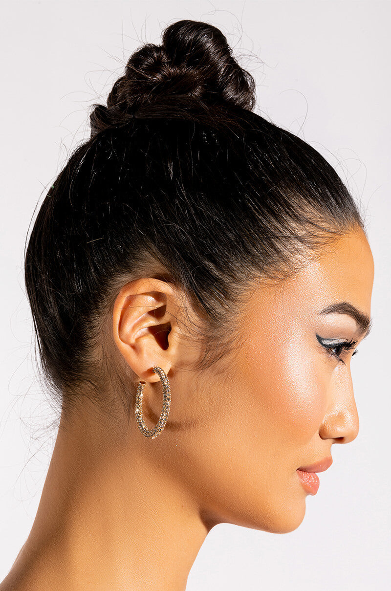 MAYA MEDIUM RHINESTONE HOOPS