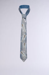 METAL MANIA METALLIC DENIM ZIPPER TIE