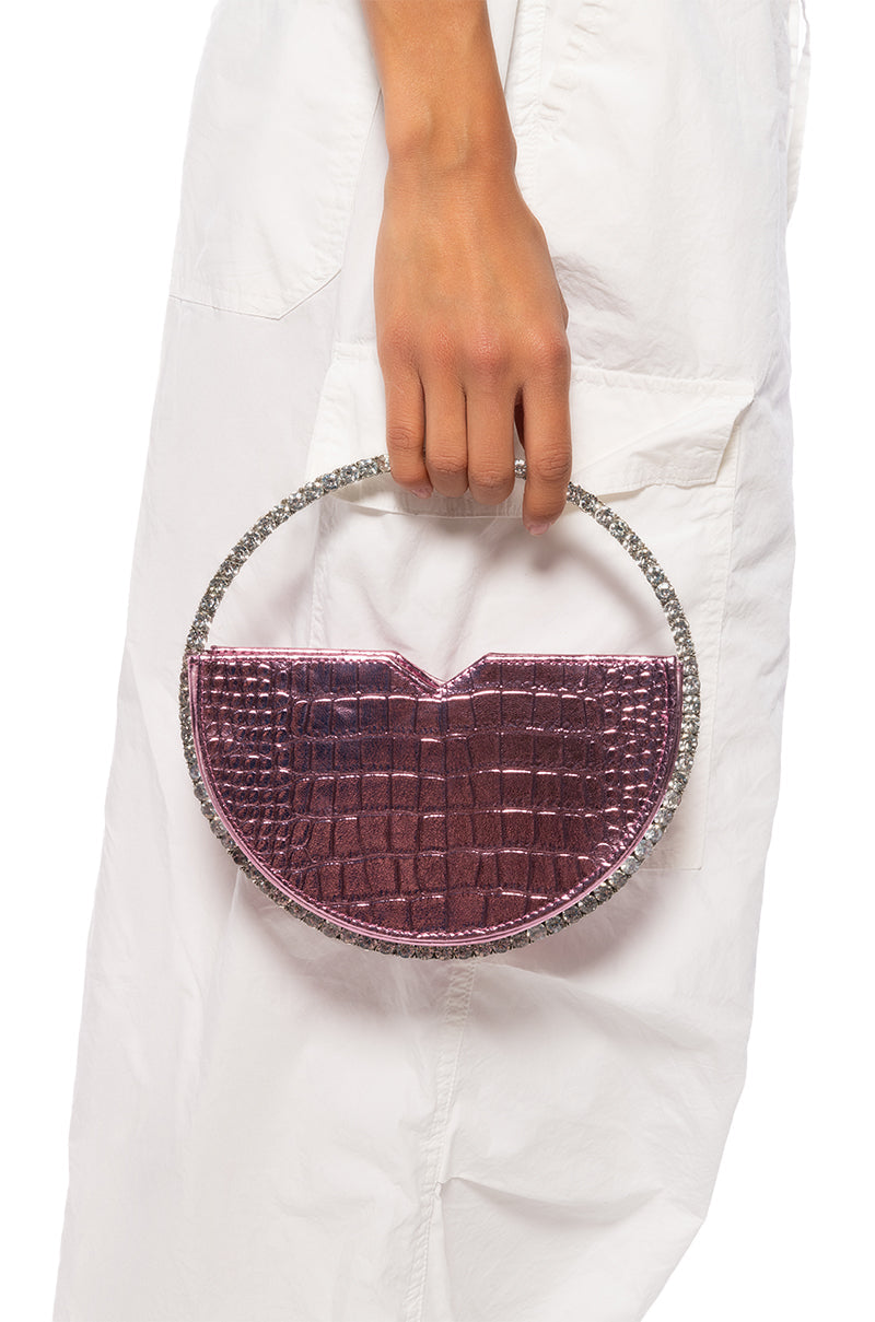 MINT DIAMOND HANDLE BAG IN PINK PU