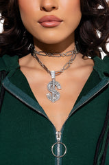 MONEY AND BIG MOVES PU CHOKER