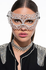 MY FACE IS DRIPPING RHINESTONE MASK