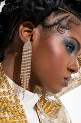 MY FAVORITE RHINESTONE FRINGE DANGLE EARRINGS
