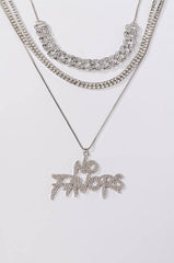 NO FAVORS RHINESTONE CHAINS NECKLACE SET