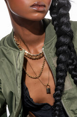 ON LOCK GOLD NECKLACE SET