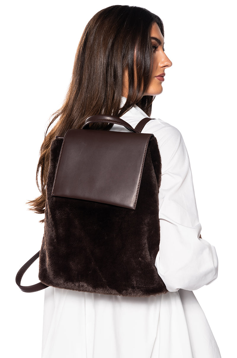 PACK IT UP FAUX FUR BACKPACK