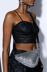 POP OUT RHINESTONE CROSSBODY BAG