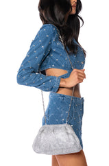 READY TO MINGLE RHINESTONE SLOUCH CLUTCH