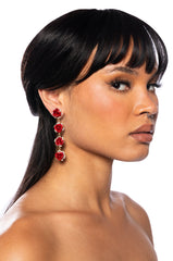 ROYAL ROSE EARRING IN RED