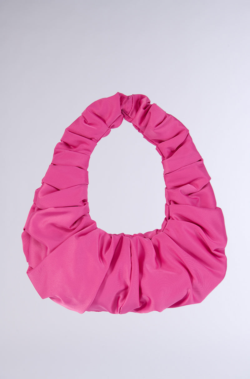 RUCHED LOVE SATIN PURSE