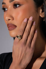 SECRETS RHINESTONE ENAMEL WRAP RING