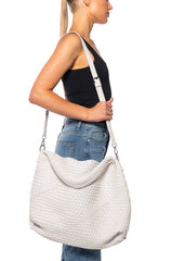 SUTEX WOVEN OVERSIZED TOTE IN WHITE
