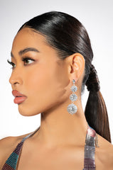 WRECKING BALL RHINESTONE DANGLE EARRINGS