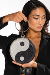 YIN TO YOUR YANG RHINESTONE CLUTCH
