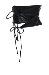 YVES PU BELT IN BLACK